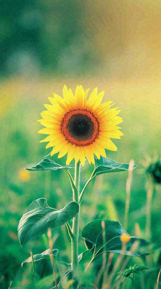 阳光下向日葵特写夏至夏天摄影图