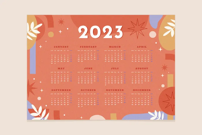 兔年2023新年日历粉色