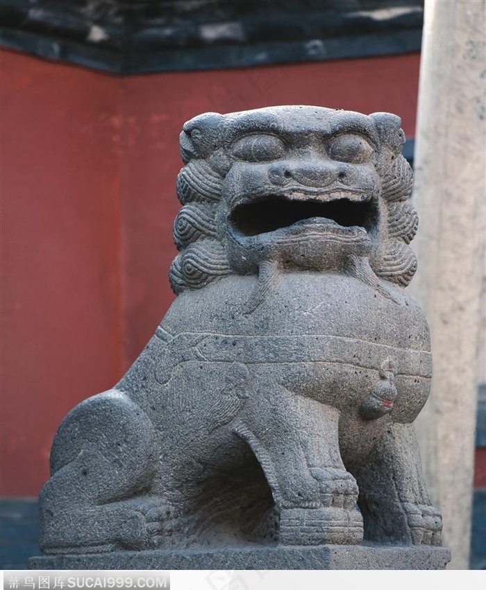 东方石狮精美的石狮子侧面