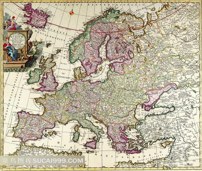 欧洲手绘地图素材