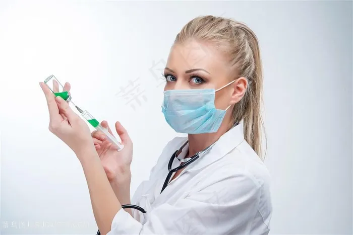 拿蓝色药瓶的职业人物医生护士美女图片