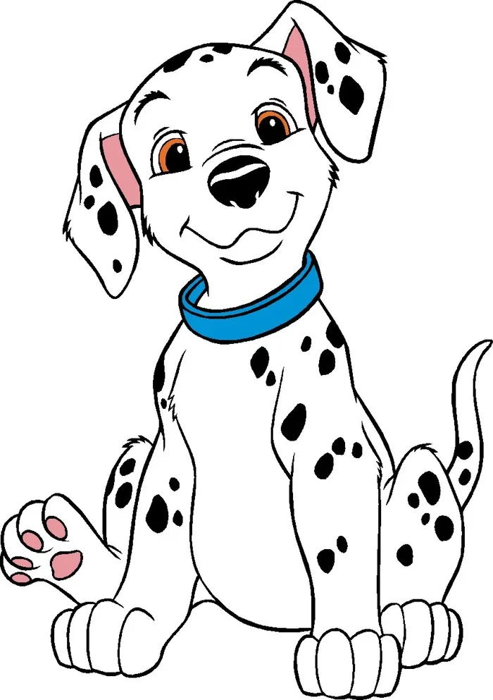 卡通动画动漫可爱狗狗摇头晃脑的斑点狗矢量图海报元素图