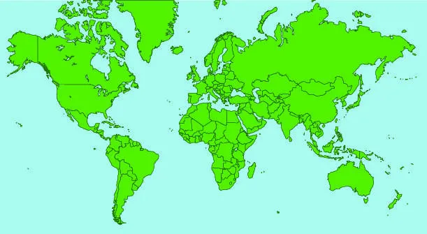 新版世界地图矢量世界地图电子版CDR高清印刷AI素材模板