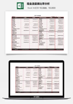 现金流量表比率分析excel模板预览图