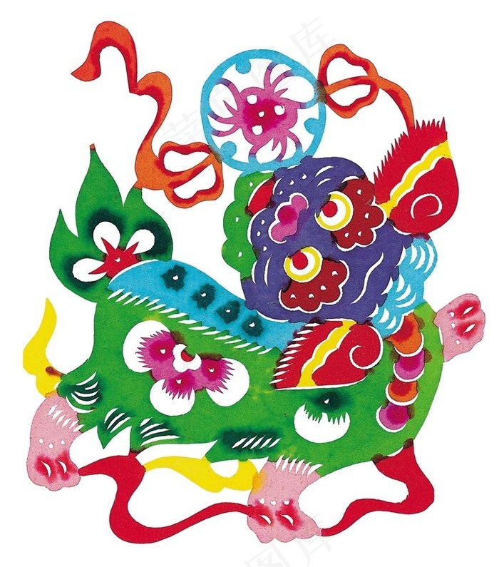 本素材作品名称为卡通狮子剪纸素材图片,素材编号是2771611, 						是