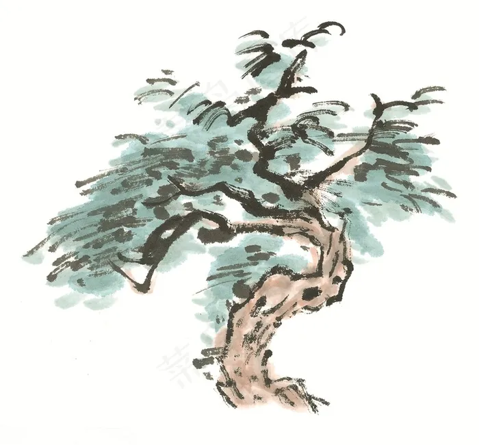 古树美术绘画图片素材