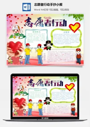 志愿者行动手抄小报预览图
