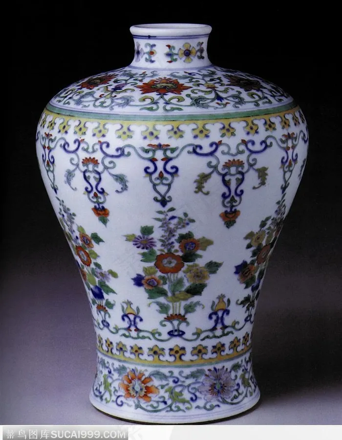 传统工艺-漂亮的彩色的花瓶