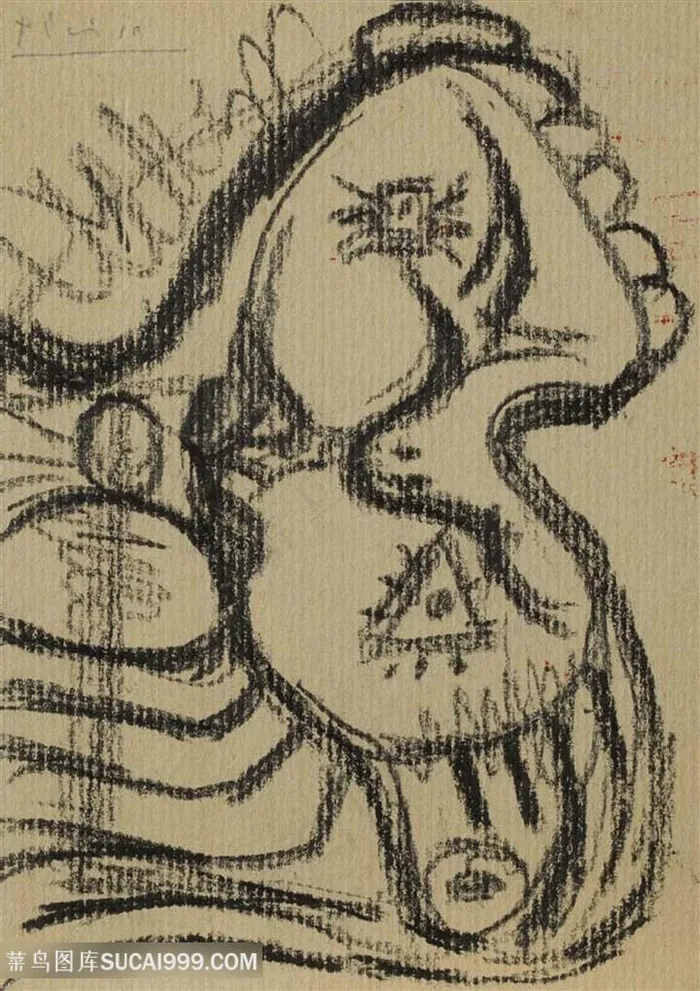 毕加索抽象线描人物装饰画