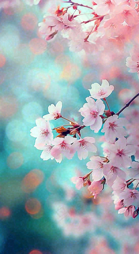 春天浪漫花朵白色樱花，立春春分惊蛰摄影图