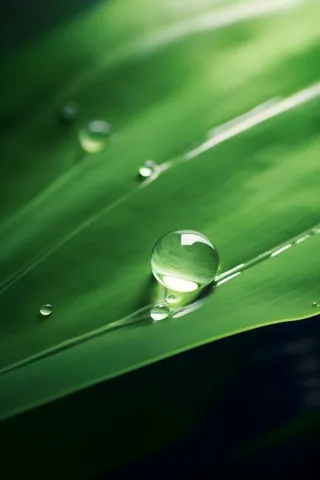 树叶露珠水滴抓拍摄影图