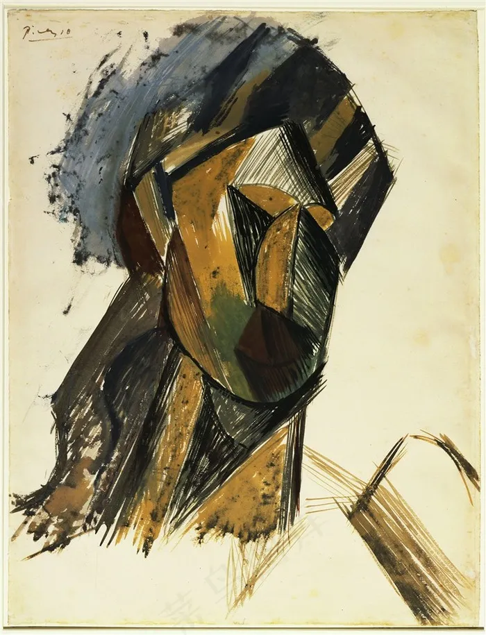 毕加索大师抽象派头像作品油画图片