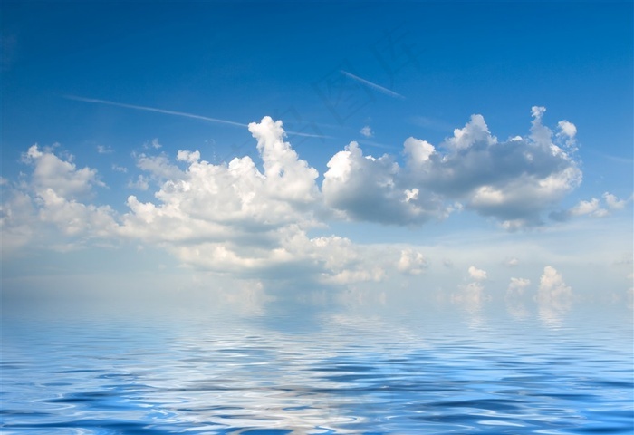 美丽的大海天空景色图 菜鸟图库