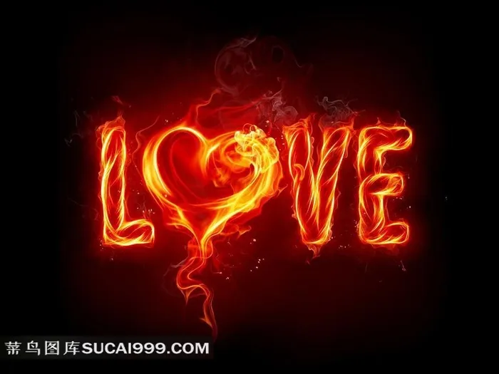 红红火火的插画--LOVE情人节素材火的图片