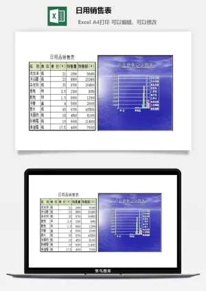 日用销售表excel模板预览图