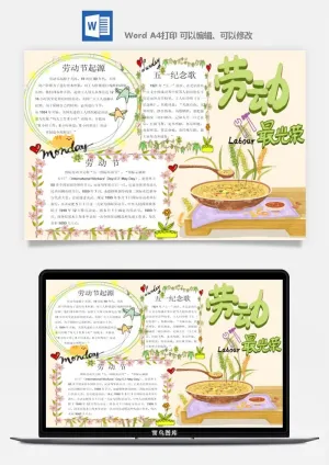 劳动节海报手抄报电子小报黑板报展板报工人旅游海报模板素材设计预览图