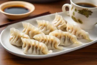 蒸饺饺子美食摄影图