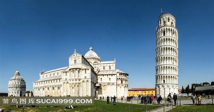 意大利建筑和比萨斜塔摄影图片