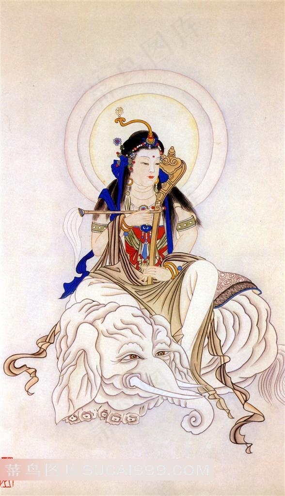 普贤菩萨圣像-寺庙壁画