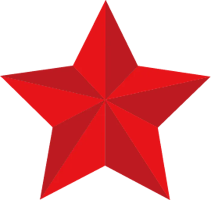 红色五角星立体素材免扣