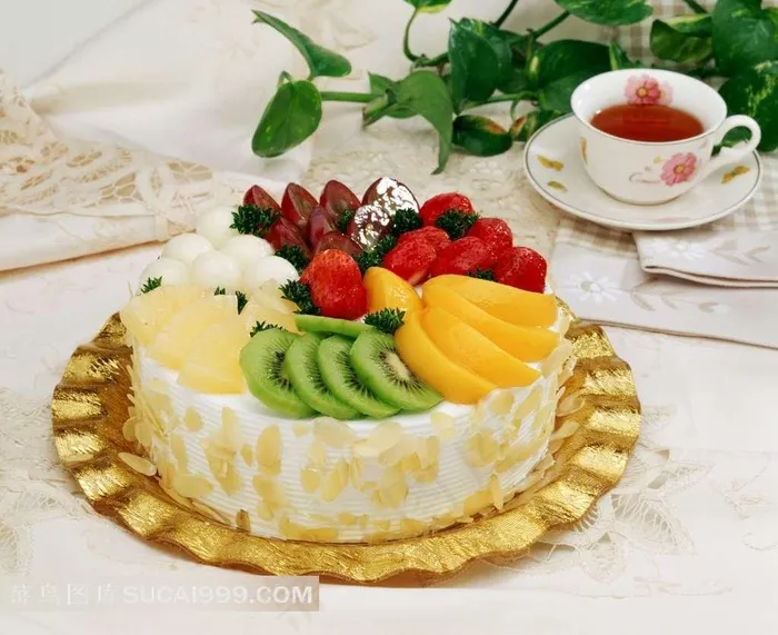 奶油水果花式蛋糕