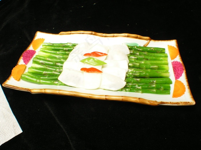 1779鲜芦笋炒花枝片