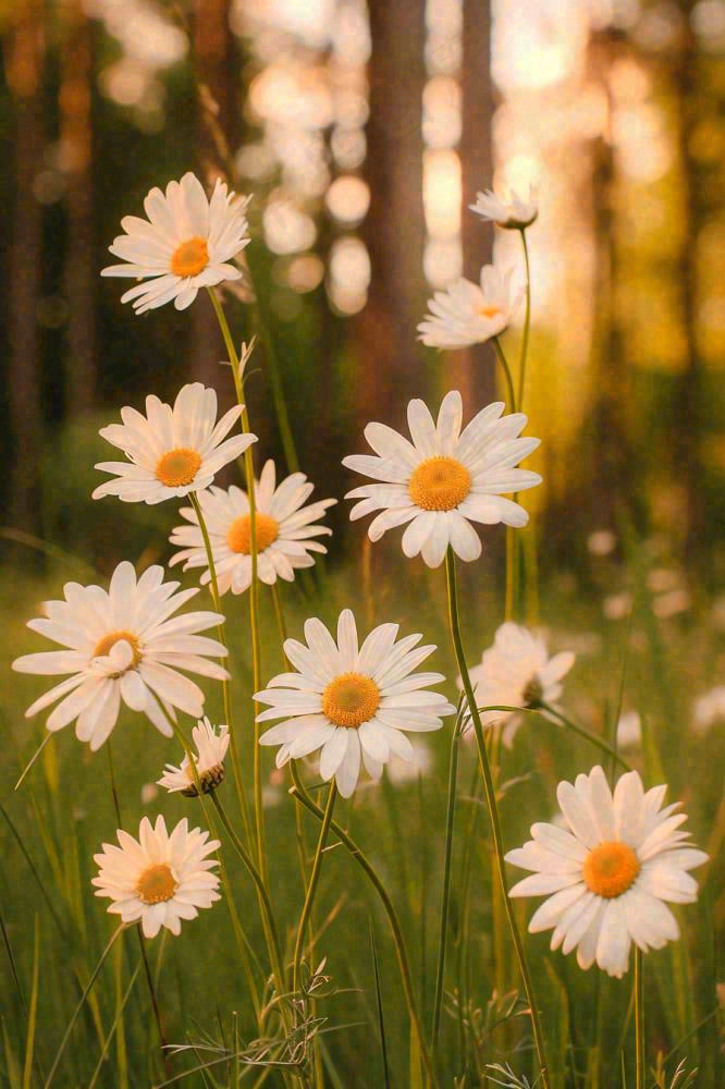 落日小花小草花朵特写，郊游玩耍意境摄影图
