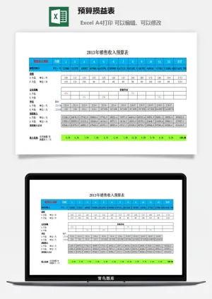 预算损益表excel模板预览图