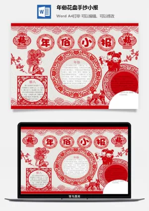 年俗花盘手抄小报预览图