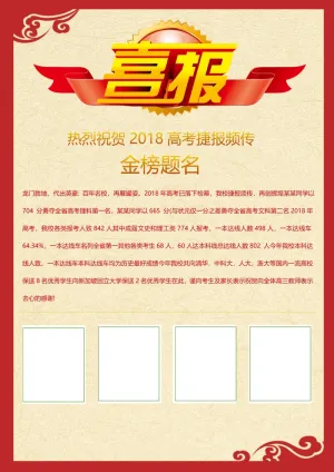 喜报战报海报贺喜光荣榜金榜题名预览图