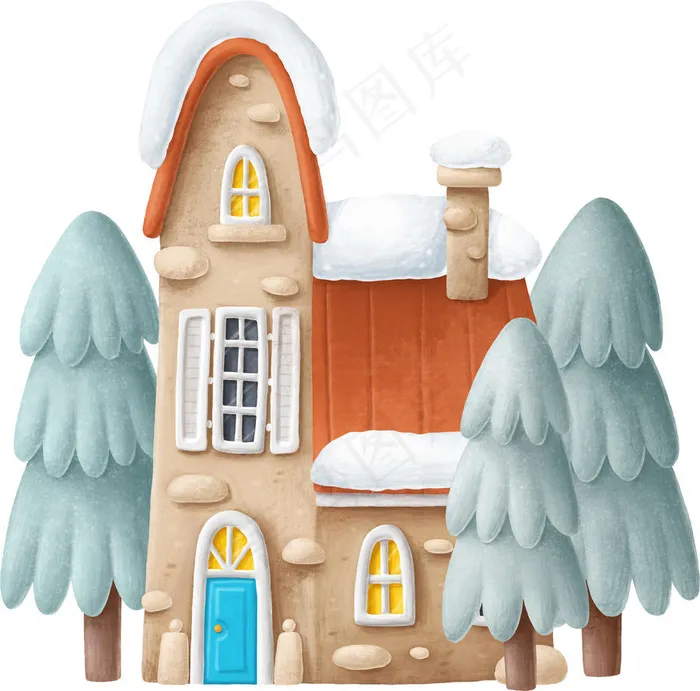 冬季卡通房子高清图片