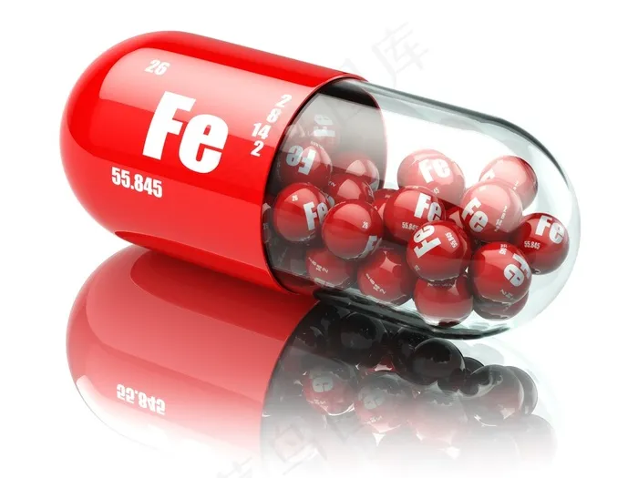 红色3D药丸药物化学元素高清图片