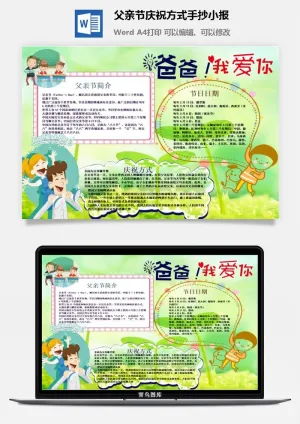 父亲节庆祝方式手抄小报预览图