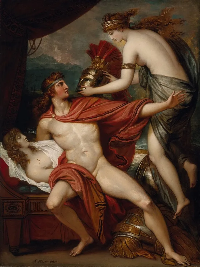 希腊罗马男性人体和女性人体艺术油画图片素材