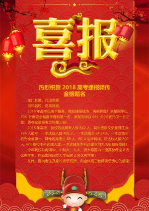 喜报战报海报贺喜金榜题名预览图