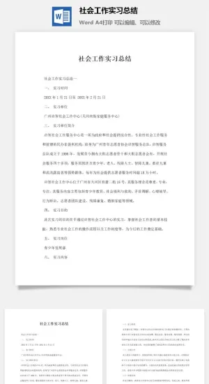 社会工作实习总结预览图