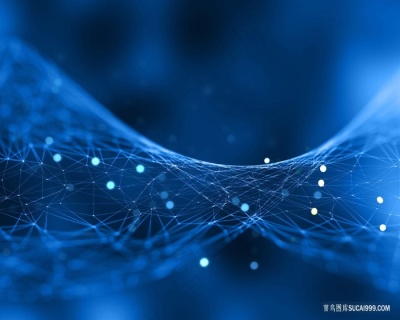 抽丝线条蓝色光感抽象背景