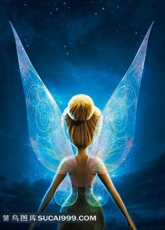 张着美丽翅膀的小女孩动漫电影海报