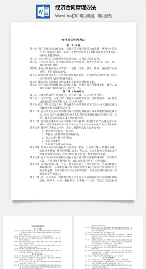 经济合同管理办法word模板预览图