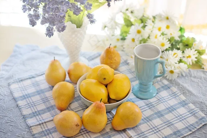 梨柠檬苹果水果茶新鲜健康