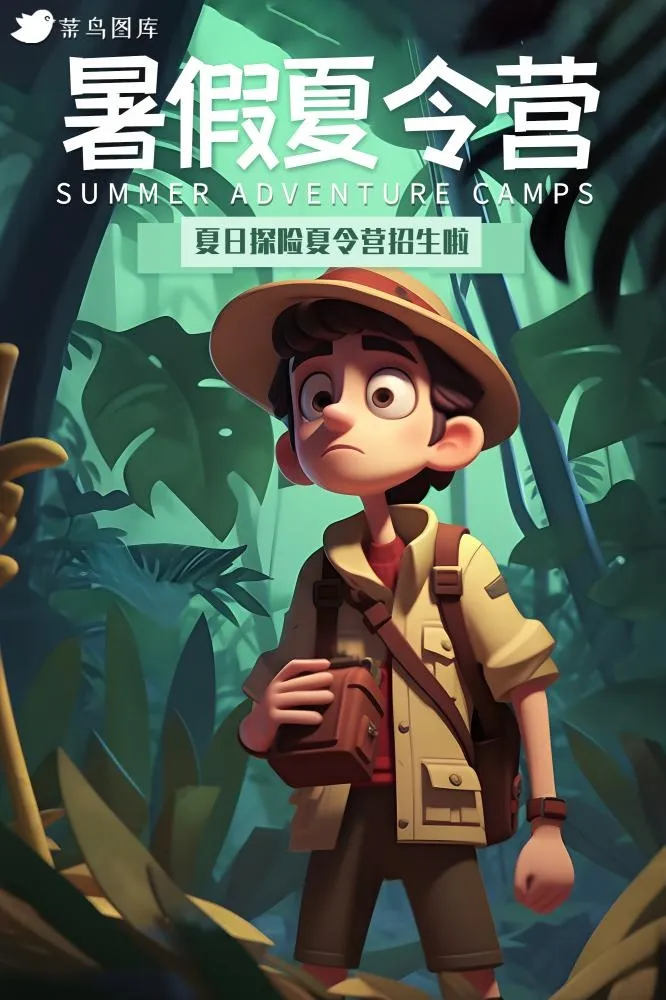 暑假夏令营森林冒险海报