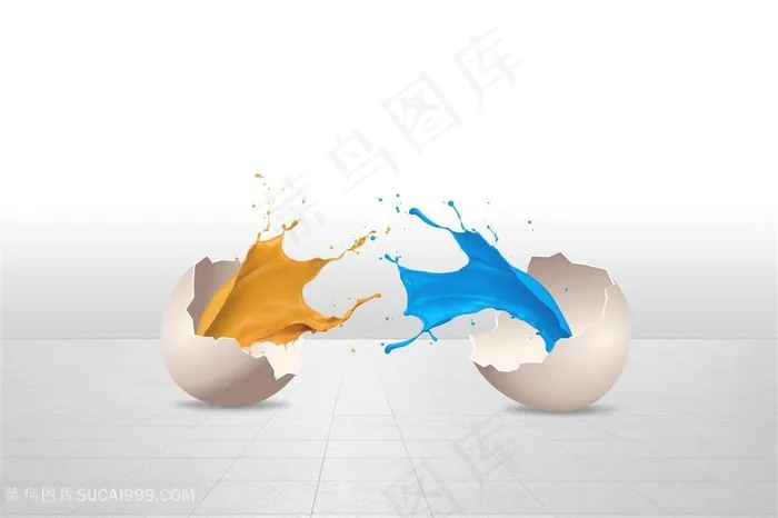油漆鸡蛋创意广告图片
