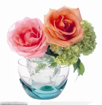 花饰小品-玻璃杯中的粉色玫瑰花