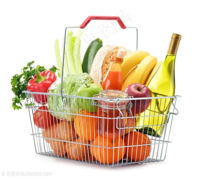 购物筐里蔬菜水果高清图片蔬菜图片素材