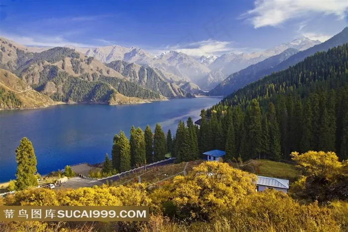 新疆天山天池美丽的风景素材