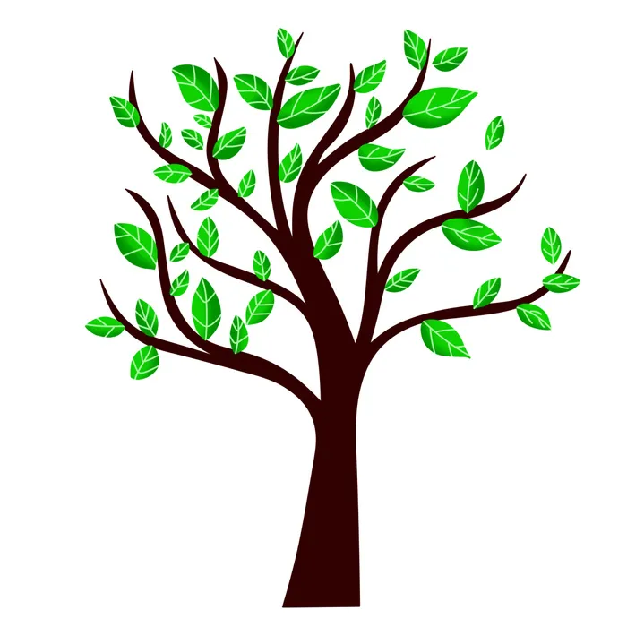 绿色简笔画树木叶子图标素材插画海报