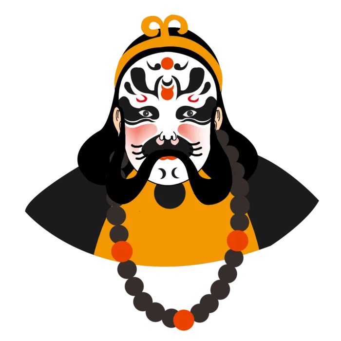 卡通京剧戏剧人物脸谱插画png图片国潮中国风q版戏剧人物ps素材