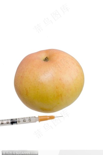 医疗器材-苹果和注射器