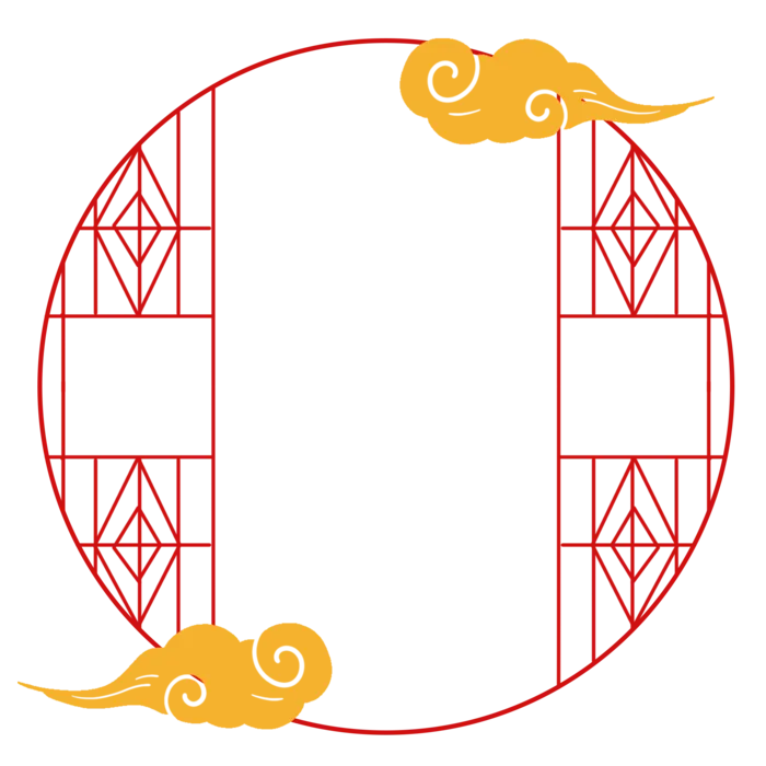 中国风中式传统祥云图案国潮古风边框云纹装饰元素png免抠素材图