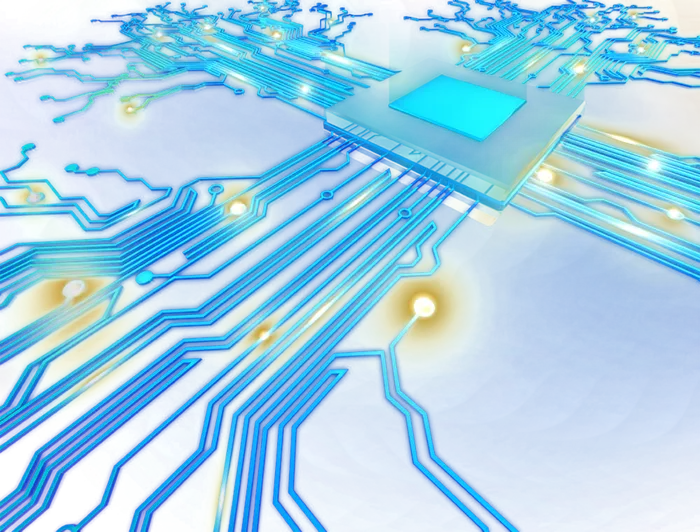 蓝色电路板核心处理器科技kv主视觉
